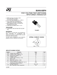 Datasheet BUH315DFH manufacturer STMicroelectronics