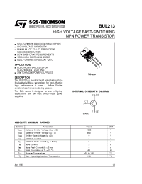 Datasheet BUL213 manufacturer STMicroelectronics