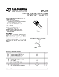 Datasheet BUL510 manufacturer STMicroelectronics