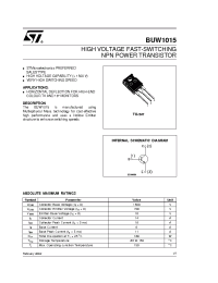 Datasheet BUW1015 manufacturer STMicroelectronics