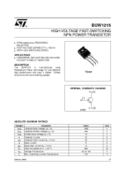Datasheet BUW1215 manufacturer STMicroelectronics