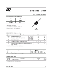 Datasheet BY214-600 manufacturer STMicroelectronics