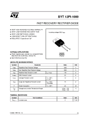 Datasheet BYT12PI-1000RG manufacturer STMicroelectronics