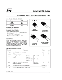 Datasheet BYW29FP-200 manufacturer STMicroelectronics