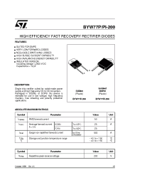 Datasheet BYW77-200 manufacturer STMicroelectronics