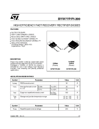 Datasheet BYW77P-200 manufacturer STMicroelectronics