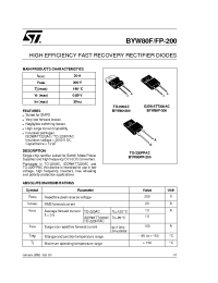 Datasheet BYW80-200 manufacturer STMicroelectronics