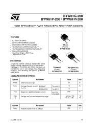 Datasheet BYW81PI-100 manufacturer STMicroelectronics