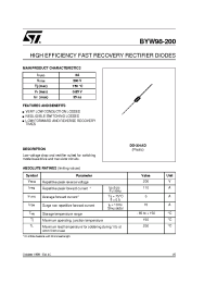Datasheet BYW98200 manufacturer STMicroelectronics