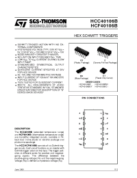 Datasheet HCF40106BM1 manufacturer STMicroelectronics