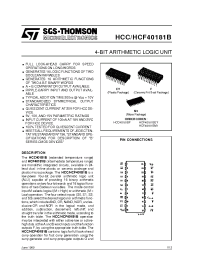 Datasheet HCF40181B manufacturer STMicroelectronics