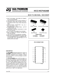 Datasheet HCF4028BC1 manufacturer STMicroelectronics