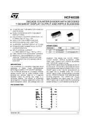 Datasheet HCF4033M013TR manufacturer STMicroelectronics
