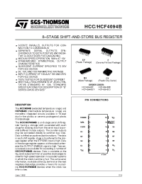 Datasheet HCF4094BC1 manufacturer STMicroelectronics