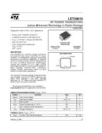 Datasheet LET20015 manufacturer STMicroelectronics
