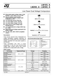 Datasheet LM193ADT manufacturer STMicroelectronics