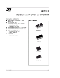 Datasheet M27C512 manufacturer STMicroelectronics