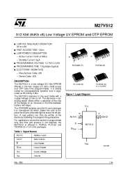 Datasheet M27V512-120N1TR manufacturer STMicroelectronics
