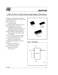 Datasheet M29F040B-45-1 manufacturer STMicroelectronics