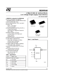 Datasheet M29W040-100NZ1TR manufacturer STMicroelectronics