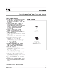 Datasheet M41T81S manufacturer STMicroelectronics