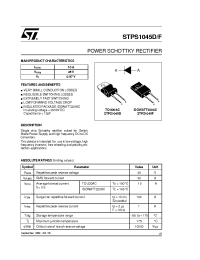 Datasheet STPS1045D manufacturer STMicroelectronics