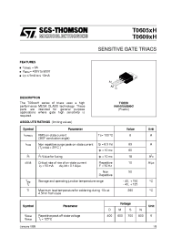 Datasheet T0605MH manufacturer STMicroelectronics