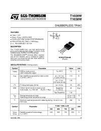 Datasheet T1020W manufacturer STMicroelectronics
