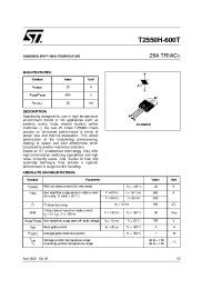 Datasheet T2550H manufacturer STMicroelectronics