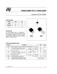 Datasheet T405Q600 manufacturer STMicroelectronics
