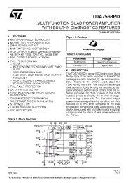 Datasheet TDA7563PDTR manufacturer STMicroelectronics