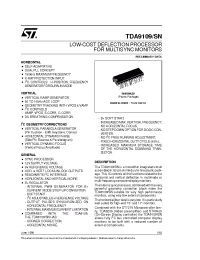 Datasheet TDA9109SN manufacturer STMicroelectronics