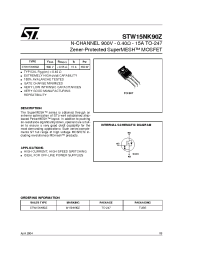 Datasheet W15NK90Z manufacturer STMicroelectronics
