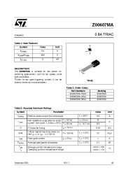 Datasheet Z00607MA manufacturer STMicroelectronics