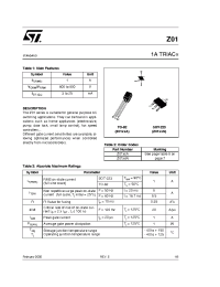 Datasheet Z0103MA manufacturer STMicroelectronics