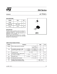 Datasheet Z0402MF manufacturer STMicroelectronics