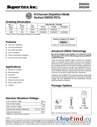 Datasheet DN2540N8 manufacturer Supertex