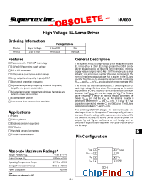Datasheet HV803 manufacturer Supertex