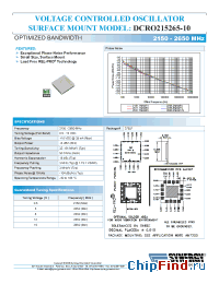 Datasheet DCRO215265-10 manufacturer Synergy