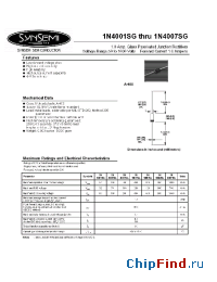 Datasheet 1N4001SG manufacturer Synsemi