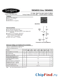 Datasheet 1N5400G manufacturer Synsemi