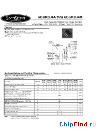 Datasheet GBJ4D manufacturer Synsemi