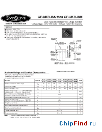 Datasheet GBJ8B manufacturer Synsemi