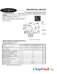 Datasheet GBU4005 manufacturer Synsemi