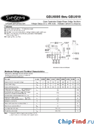 Datasheet GBU6005 manufacturer Synsemi