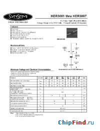 Datasheet HER3001 manufacturer Synsemi