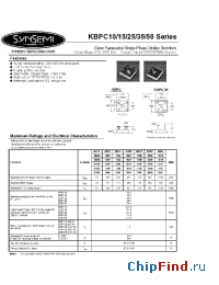 Datasheet KBPC1001W manufacturer Synsemi