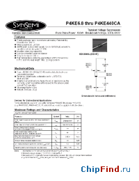Datasheet P4KE10 manufacturer Synsemi