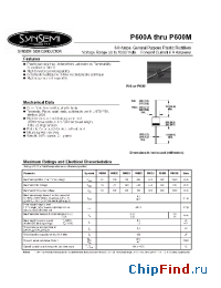 Datasheet P600D manufacturer Synsemi
