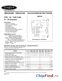 Datasheet RBV2501D manufacturer Synsemi